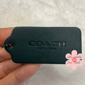 2" COACH Green Fob Bag Charm Hang tag Hangtag